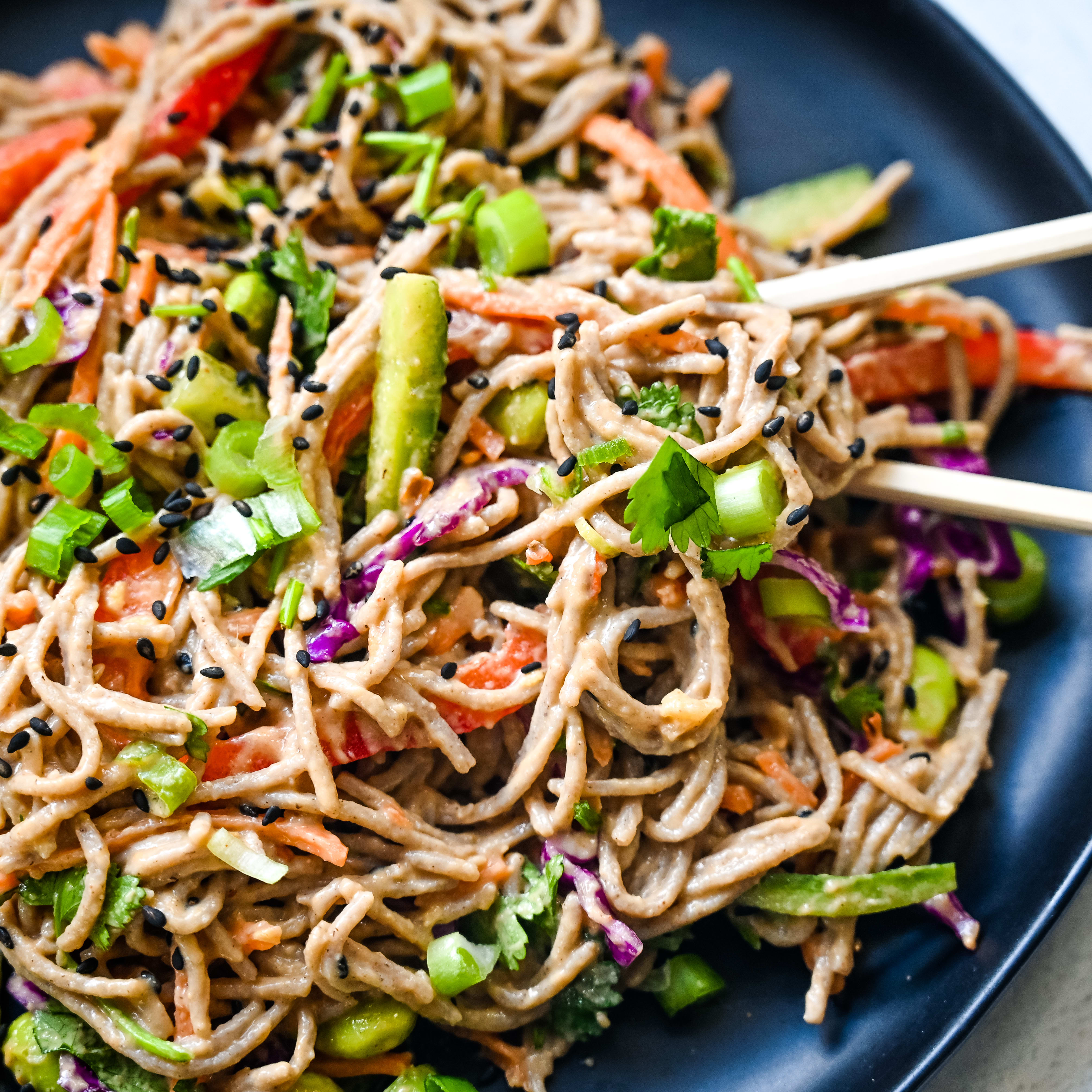 Sesame Peanut Soba Noodle Salad