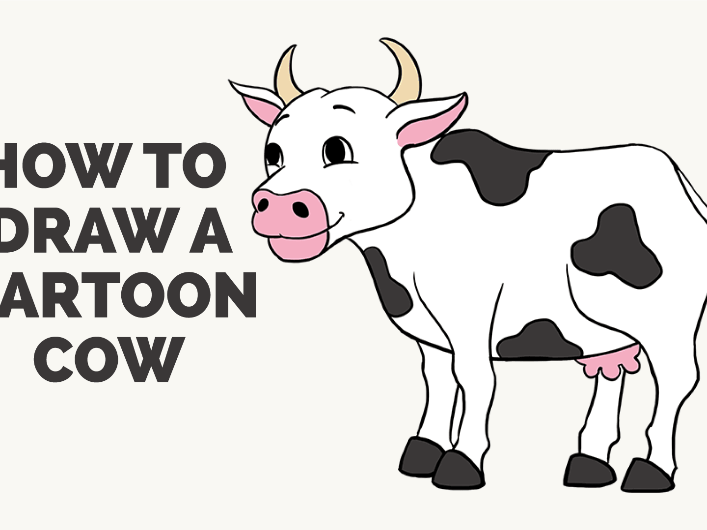 How to Draw a Cartoon Cow in a Few Easy Steps | Easy Drawing Guides