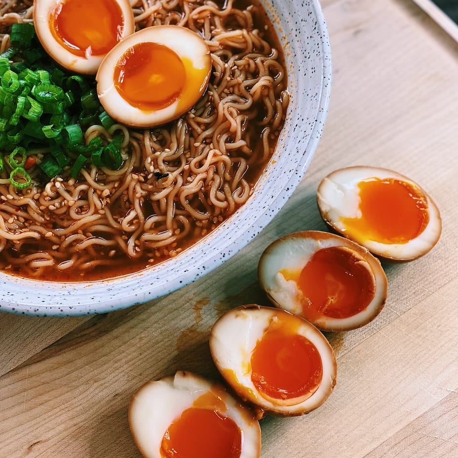 r Uses Supersized Ostrich Egg To Make Soy-Marinated Ramen Egg - TODAY