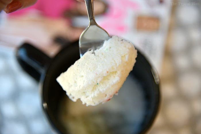 keto angel food cake in a mug