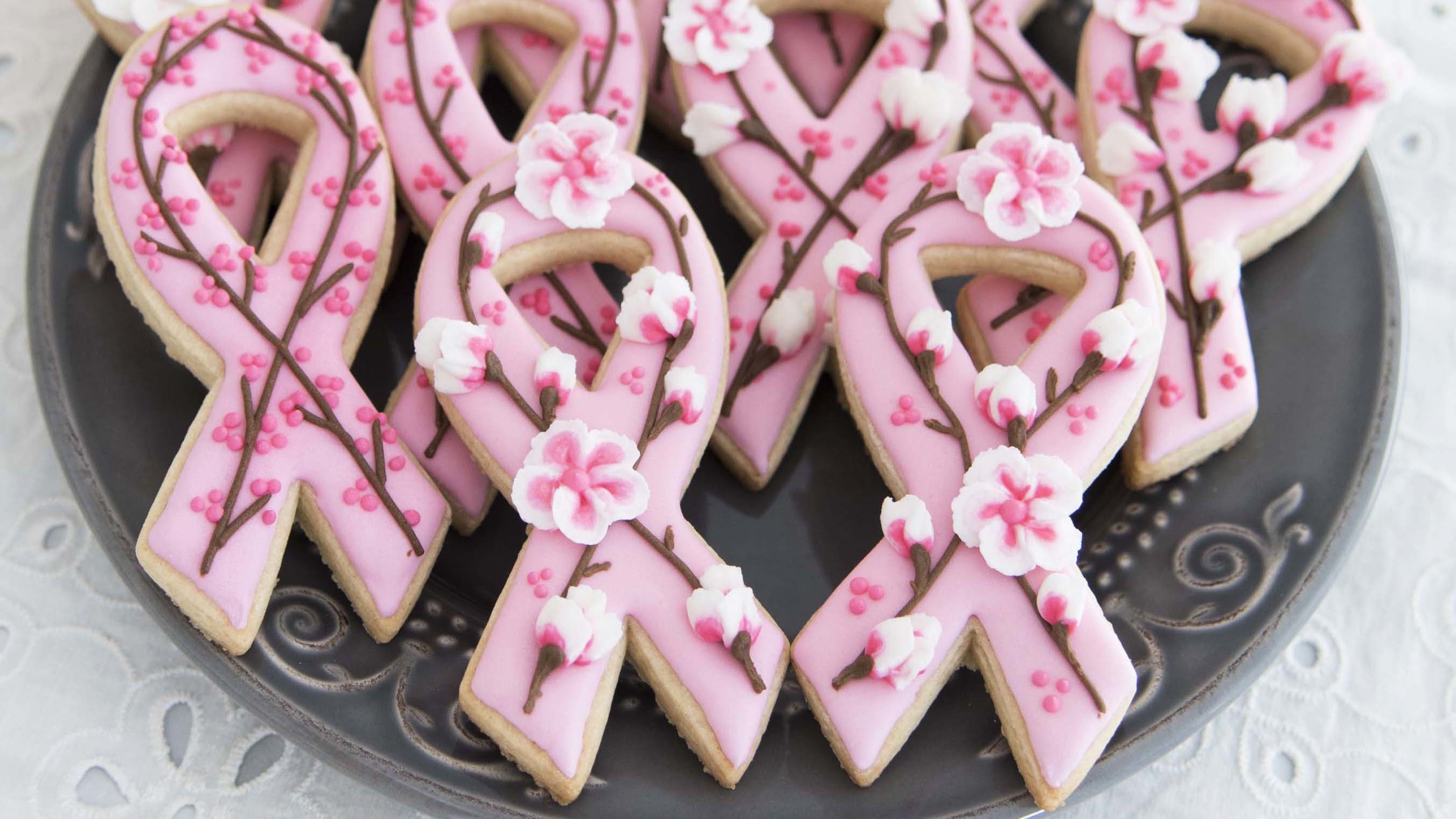 Breast Cancer Awareness October Bra Boobs Ribbon Decorated Sugar Cookies  Royal Icing Custom Homemade Made to Order Personalized 
