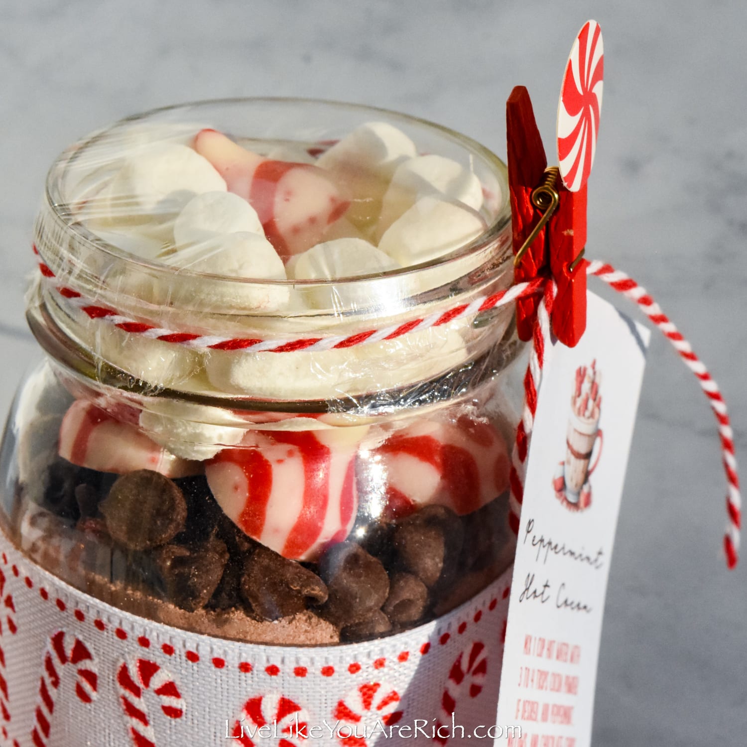 Peppermint Hot Cocoa Gift Jars - Artful Homemaking