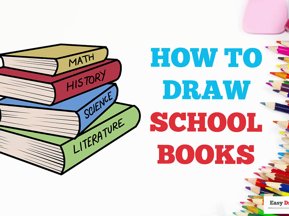 How to Draw Stacked Books - Easy Drawing Tutorial For Kids