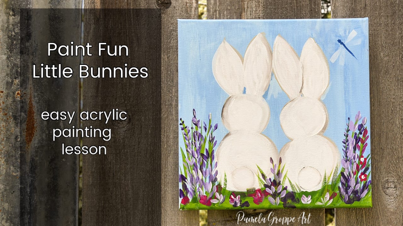 Easter bunny acrylic painting