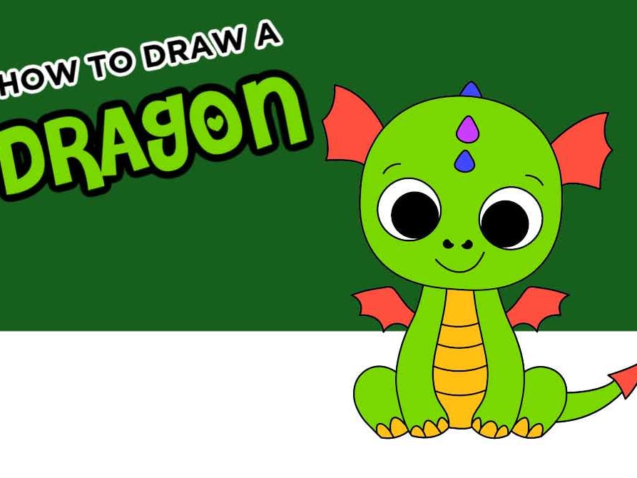 How To Draw a Cute Dragon - Easy Step By Step Drawing Tutorial