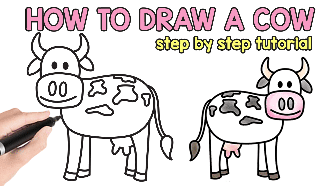 How To Draw A Cow Step By Step Cow Drawing Instructions Kids And Beginners Easy Peasy And Fun How To Draw A Cow Step By Step Cow Drawing Instructions Kids And Beginners Easy Peasy And Fun