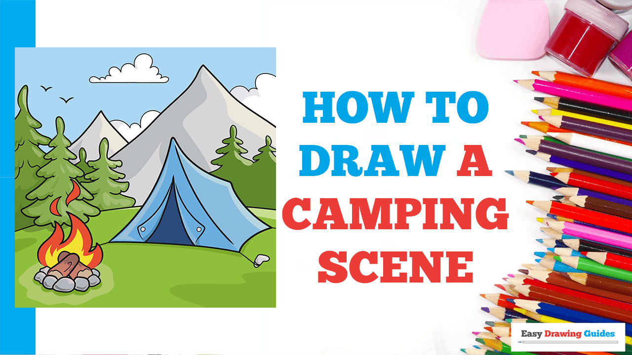 How to Draw a Camping Scene - Really Easy Drawing Tutorial