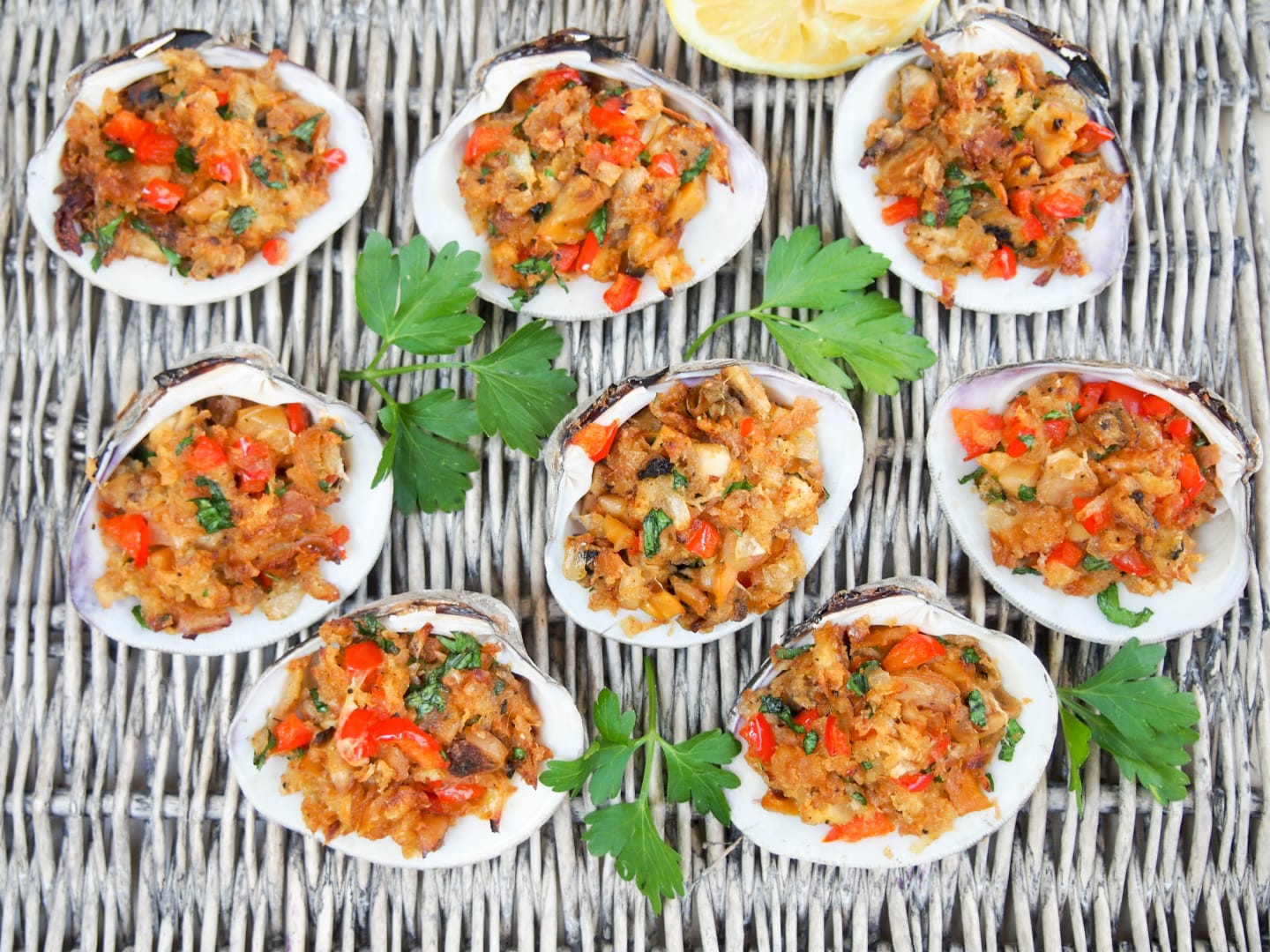 New England Style Baked Stuffed Clams - Cooking With Books