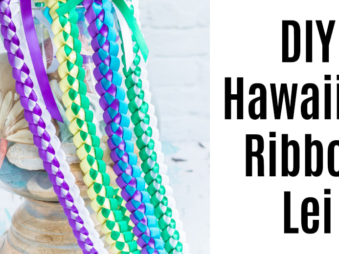 DIY Braided Hawaiian Ribbon Lei (Super easy with video!) - The Artisan Life