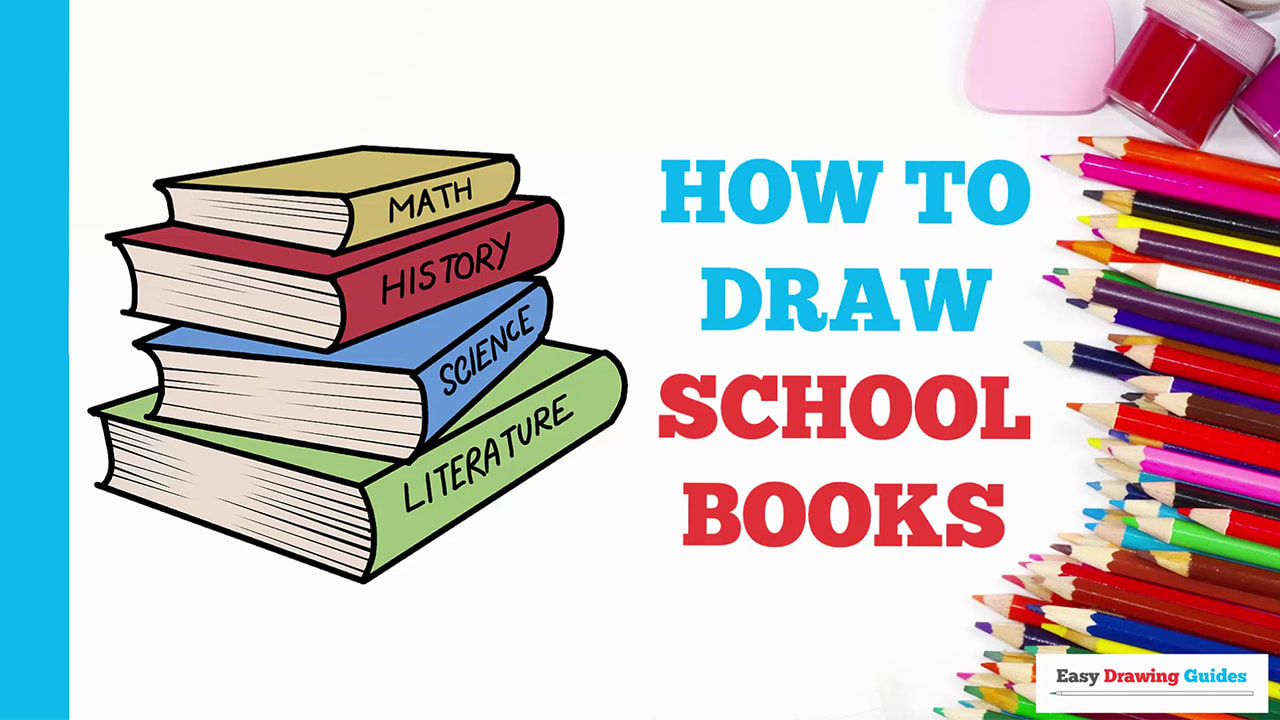 How to Draw School Books - Really Easy Drawing Tutorial