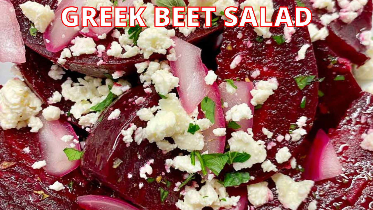 little gem with beets, red onion and feta dressing