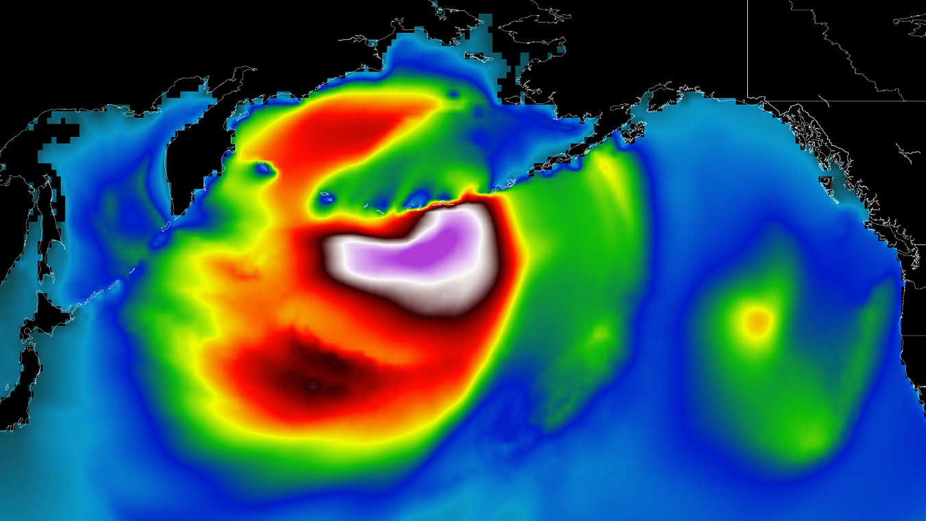 Significant wave heights in the North Pacific - SWE /MA