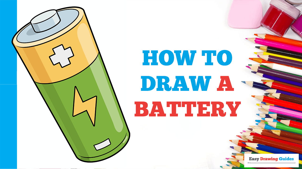 How to Draw a Battery - Really Easy Drawing Tutorial