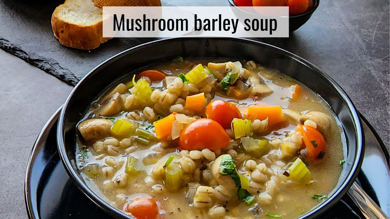 Vegan Mushroom Barley Soup • Salt & Lavender