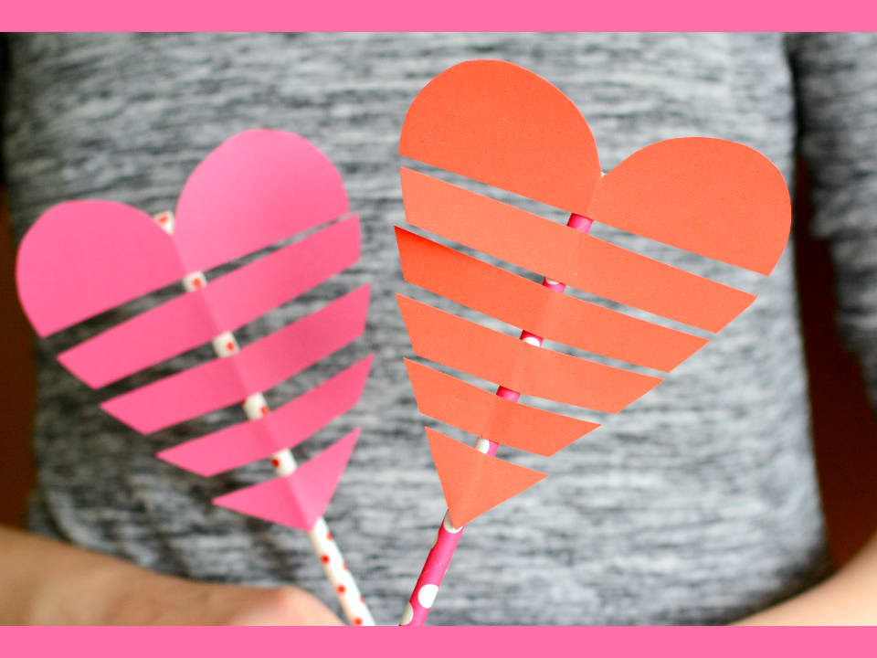 Paper Straws Valentine's Day Craft for Kids