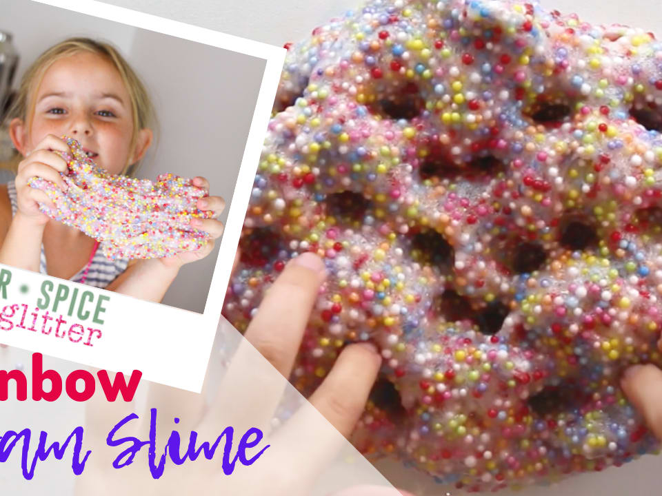 Rainbow Floam Slime (with Video) ⋆ Sugar, Spice and Glitter