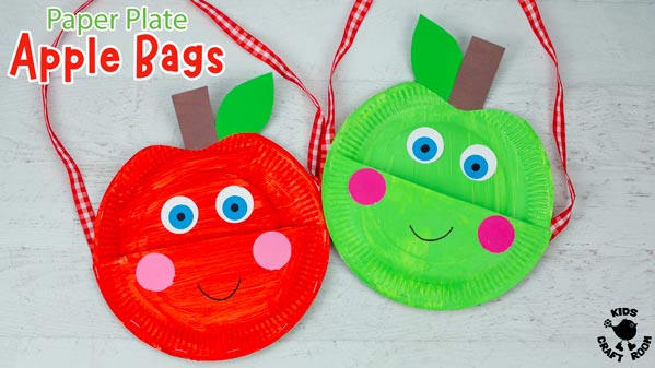 Back To School Paper Plate Apple Bag Craft - Kids Craft Room