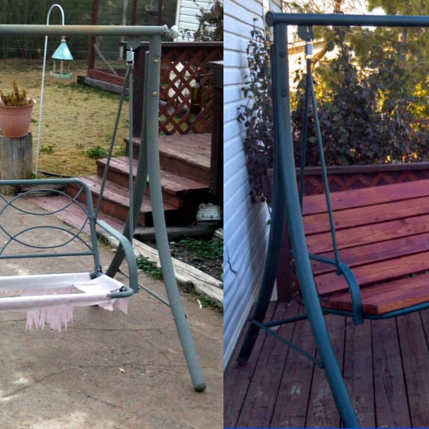 Replacing patio swing seat with wood online