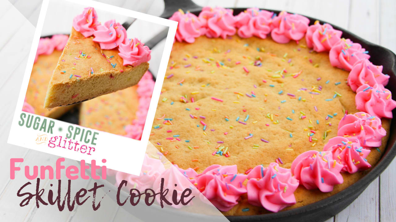 Cast Iron Skillet Cookie with Homemade Pink Frosting Recipe