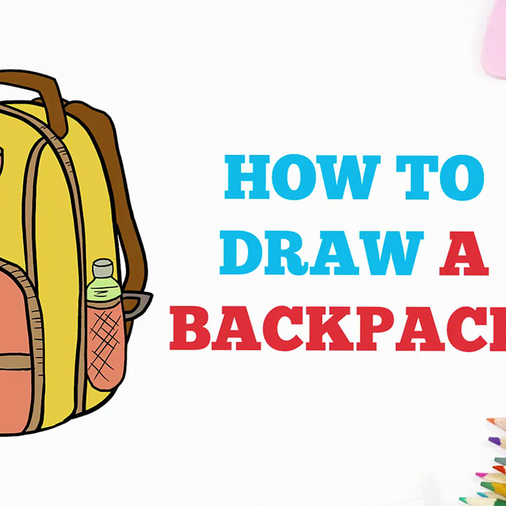 How to draw a school backpack