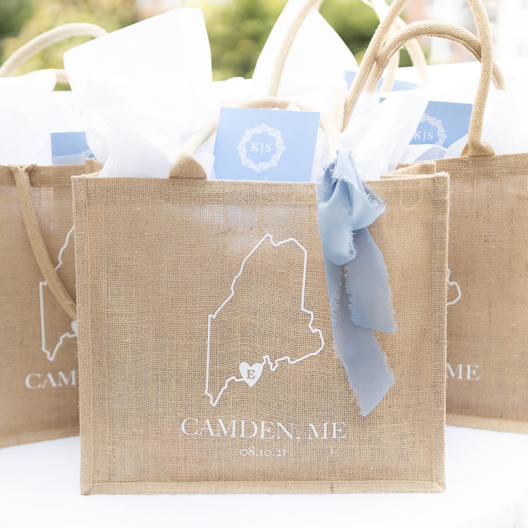 20 Metallic Gold Gift Bags With Handles for Wedding Guests Welcome