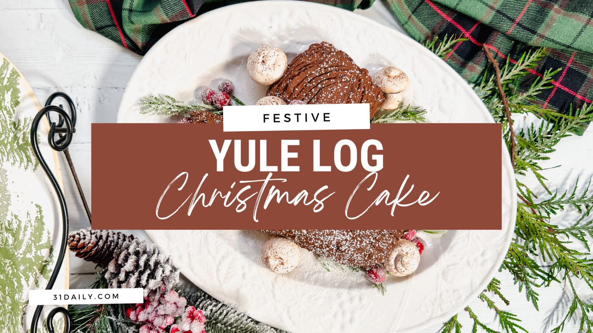 Festive Christmas Yule Log - MyLoveOfBaking