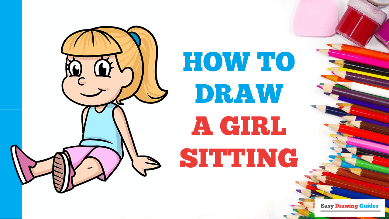 How to Draw a Girl Sitting - Really Easy Drawing Tutorial
