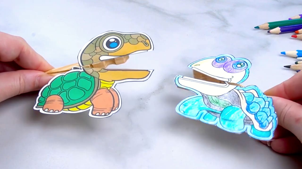 Turtle Clothespin Puppets Easy Peasy And Fun
