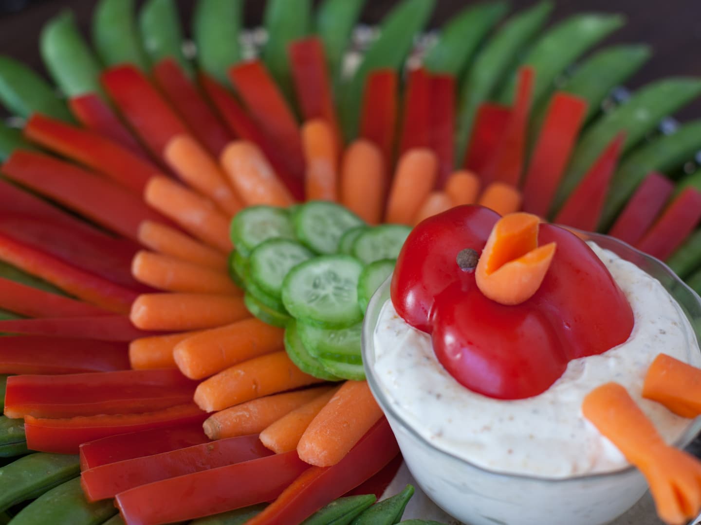 Turkey top veggie tray