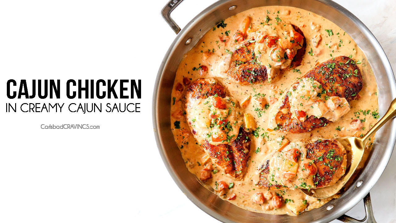 Cajun Chicken in Creamy Bell Pepper Parmesan Sauce + VIDEO!