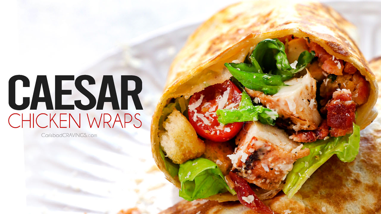 Grilled Chicken Caesar Wrap - Cooking with Cocktail Rings