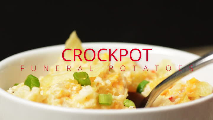 Crockpot Funeral Potatoes - The Feathered Nester