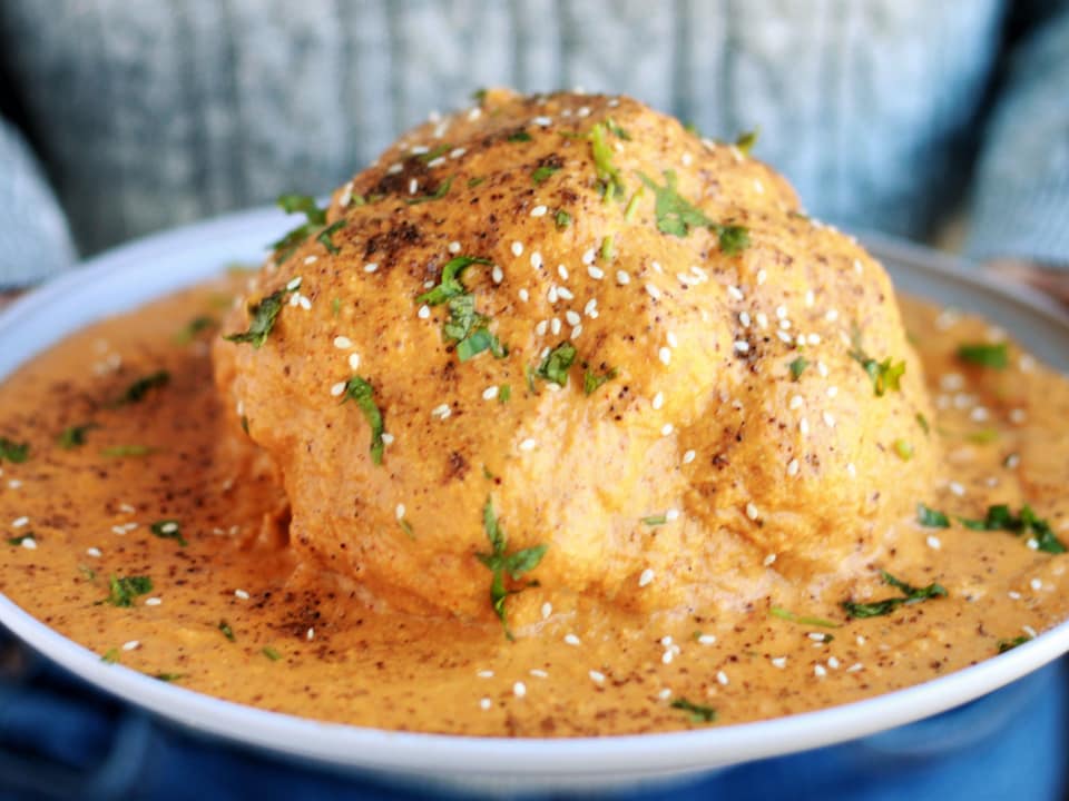 Instant Pot Whole Roasted Cauliflower in Indian Masala