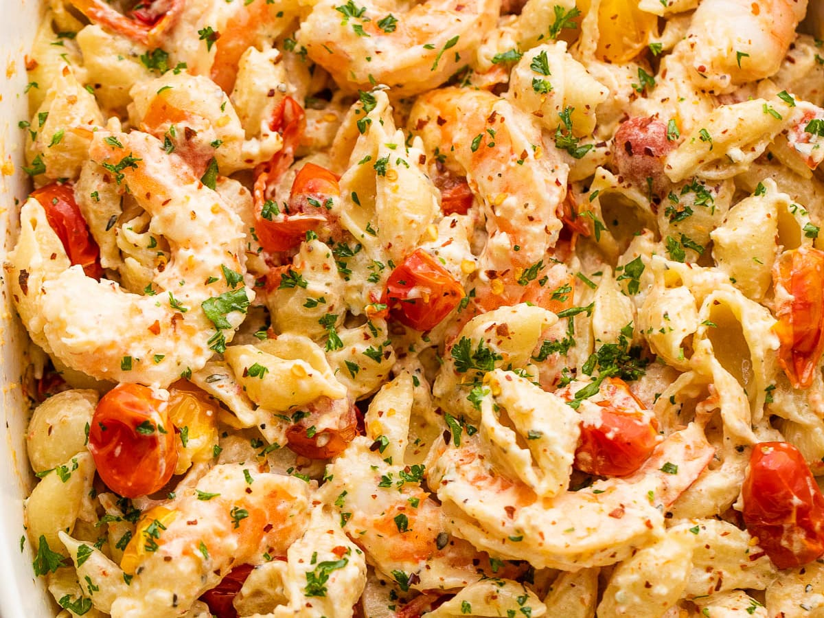 Baked Cream Cheese Pasta With Shrimp