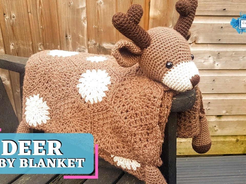 3in1 Woodland Deer Baby Blanket Crochet Pattern PROMO VIDEO