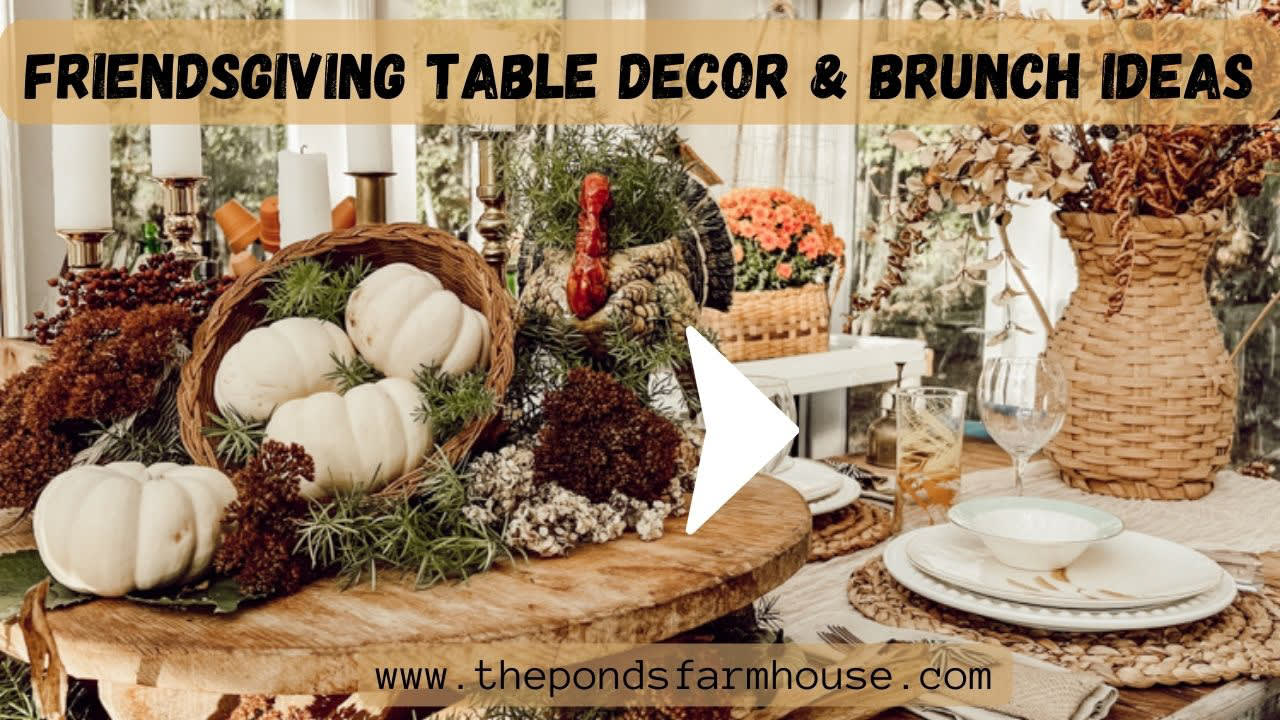 Friendsgiving Table Decor & Girlfriend Brunch Ideas in Greenhouse