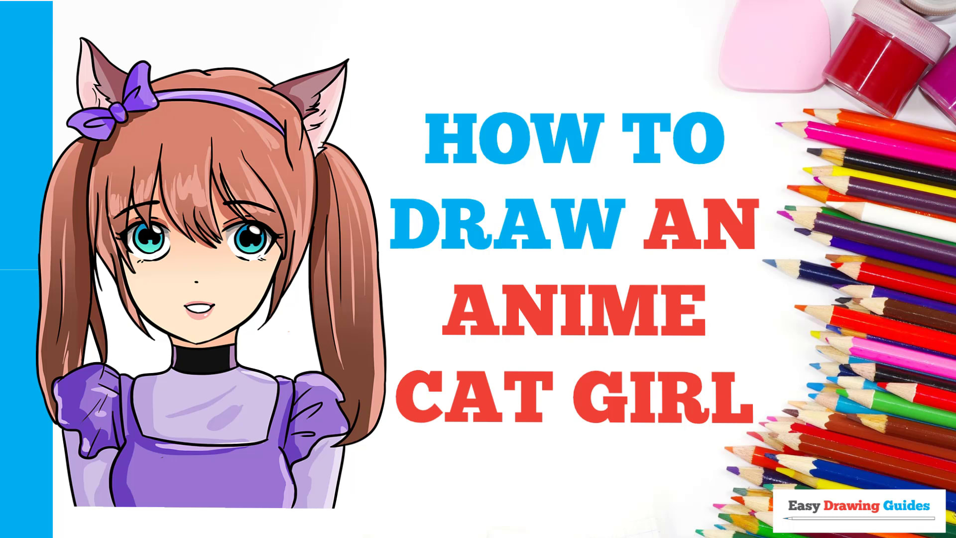 How To Draw An Anime Cat Girl Really Easy Drawing Tutorial