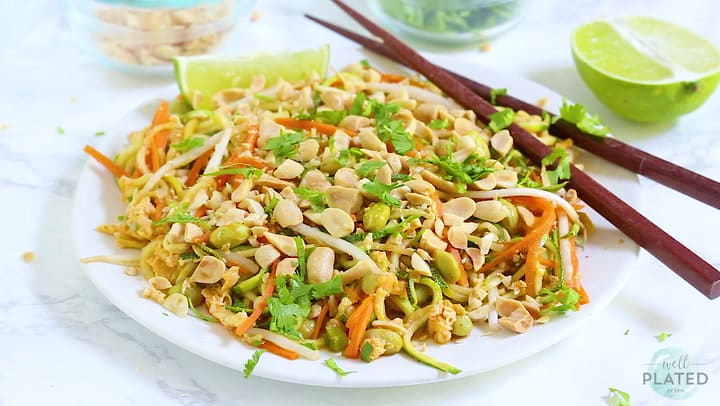 Veggetti Zucchini Spiralizer Recipe – Peanutty Vegan Pad Thai Salad