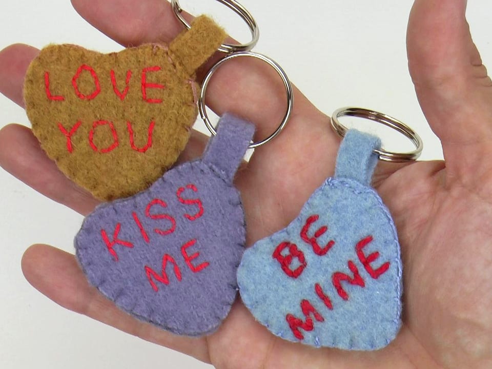 Conversation Heart Valentine s Day Keychain Sewing Tutorial
