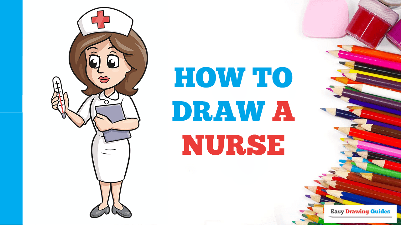 Illustration of line drawing a beautiful young surgeon or medical nurse  posing wearing uniform scrubs with folded arms or crossed and a  stethoscope A portrait of a female doctor with a phonendoscope