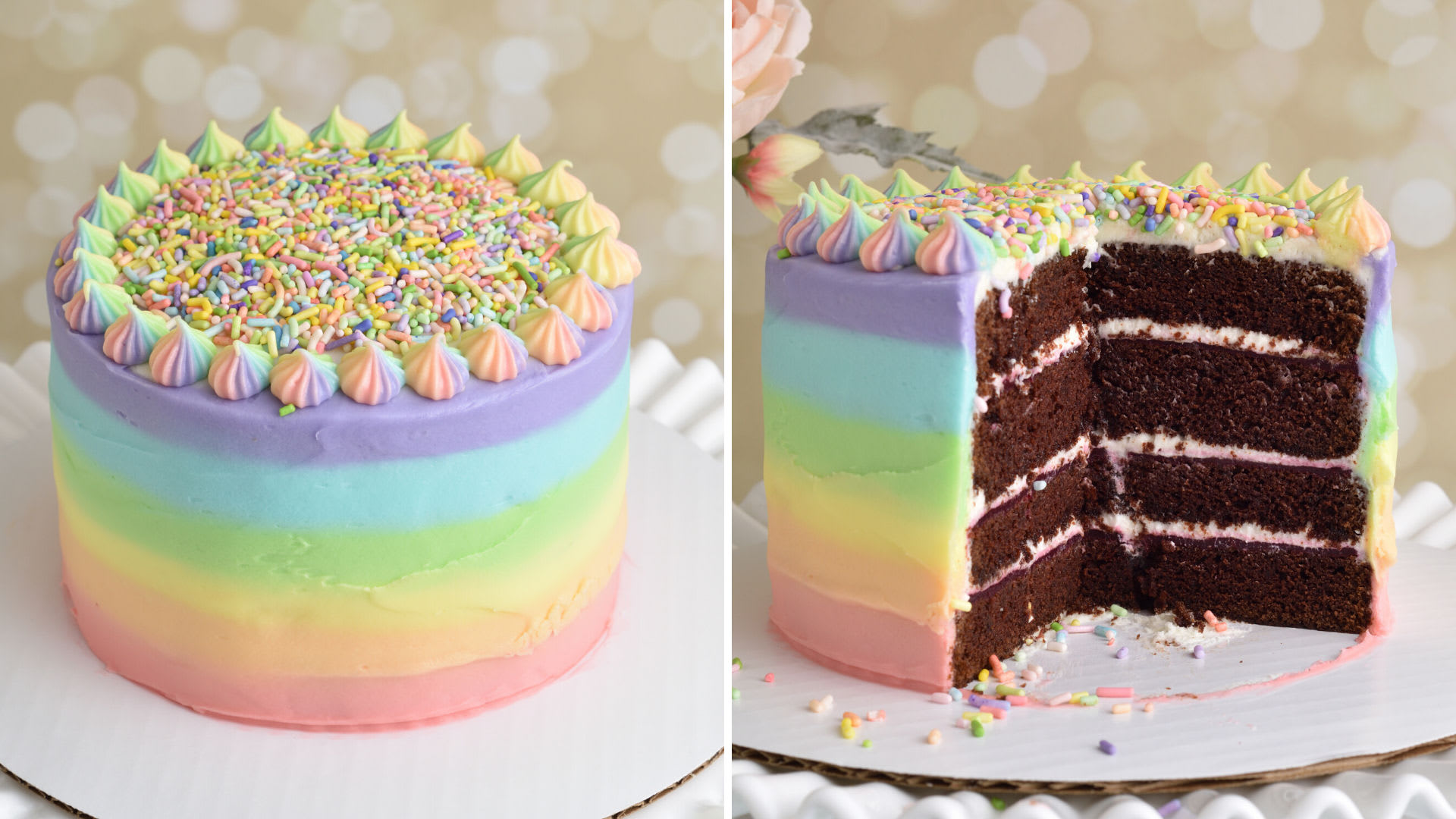 Pastel Rainbow Birthday Cake - Haniela's