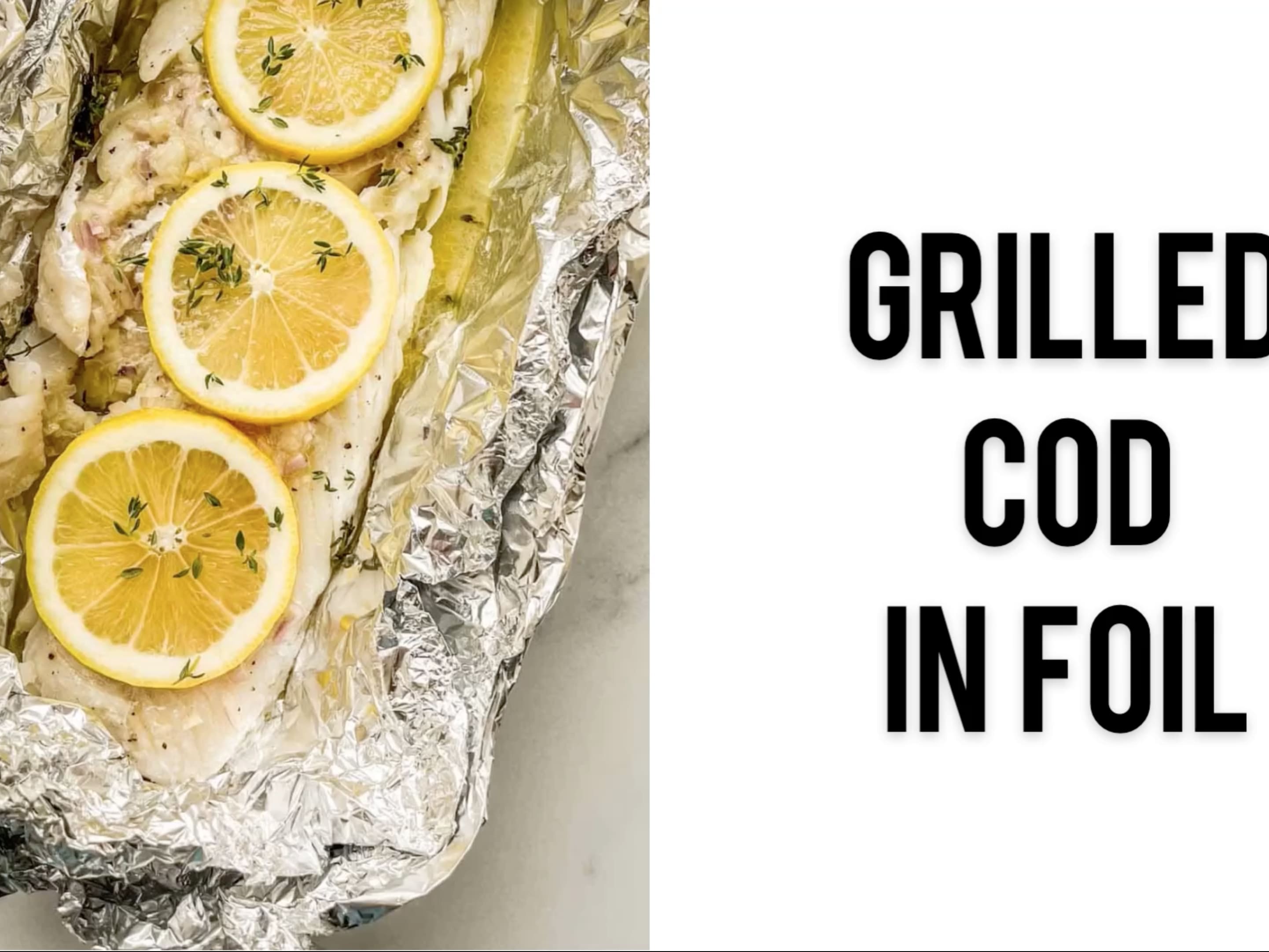Grilled cod shop in foil
