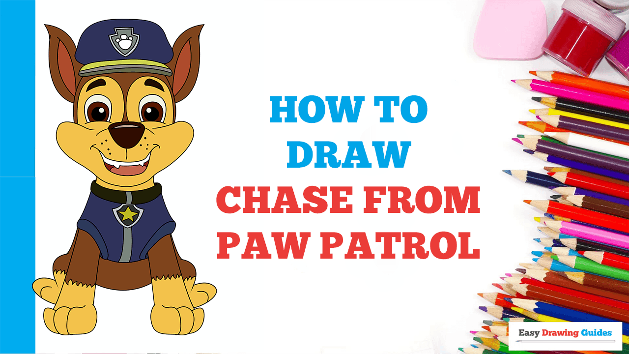 How to Draw Chase from Paw Patrol - Really Easy Drawing Tutorial