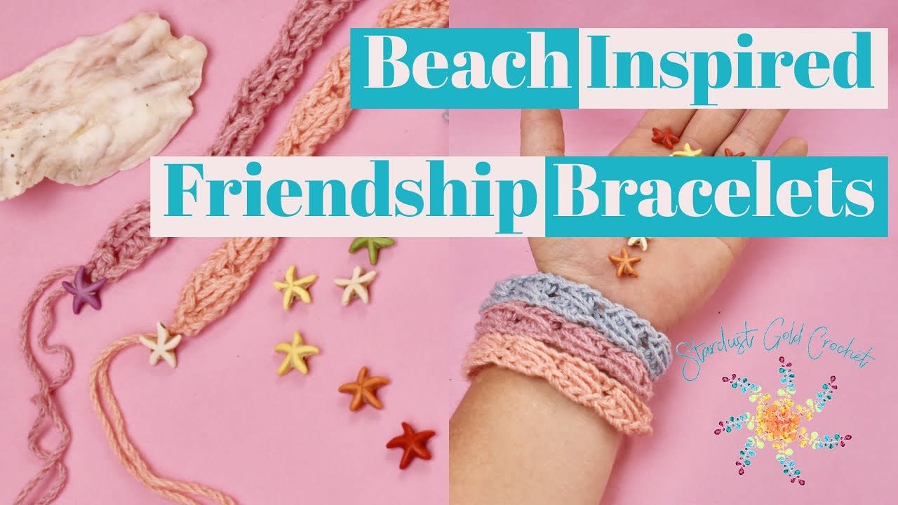 Crochet Friendship Bracelets Pattern  Beach Inspired - Stardust Gold  Crochet