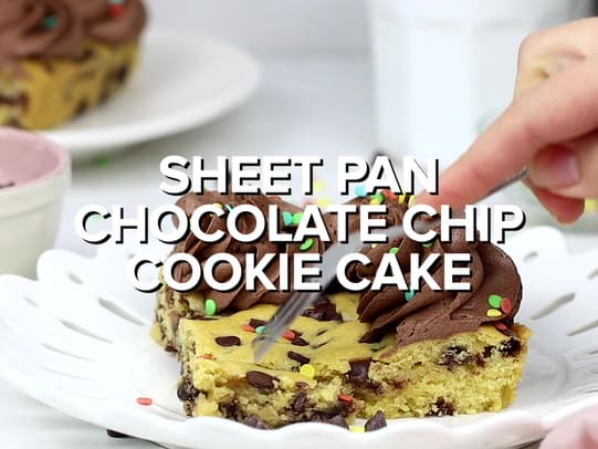 Sheet Pan Chocolate Chip Cookie Cake