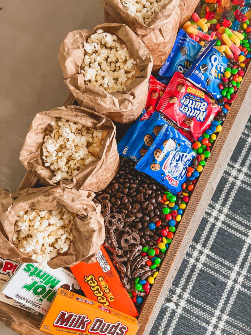 Popcorn Movie Snacks Board - The Perfect Film Watching Treats!