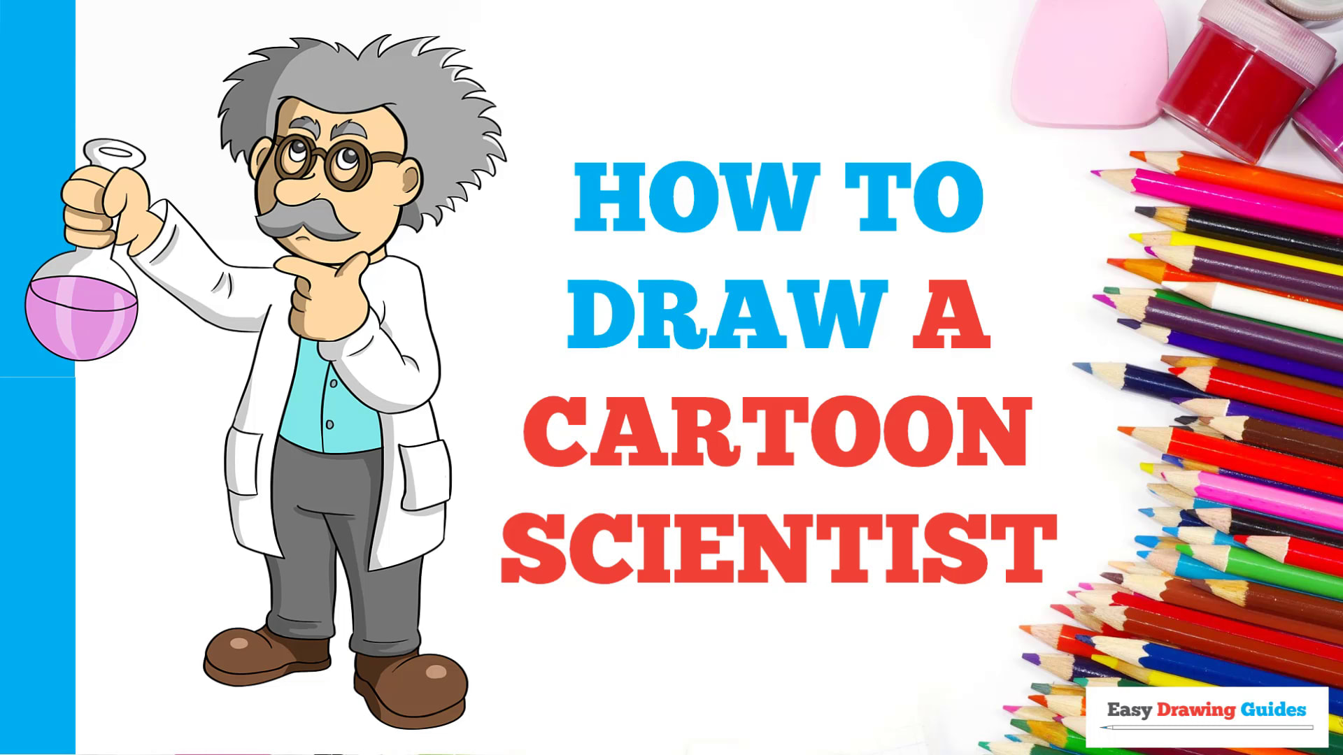 How to Draw a Cartoon Scientist - Really Easy Drawing Tutorial