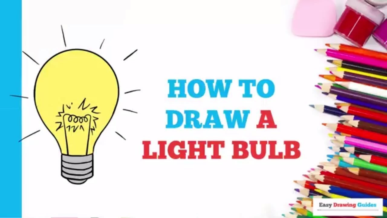 How to Draw a Light Bulb, Easy Drawing Art