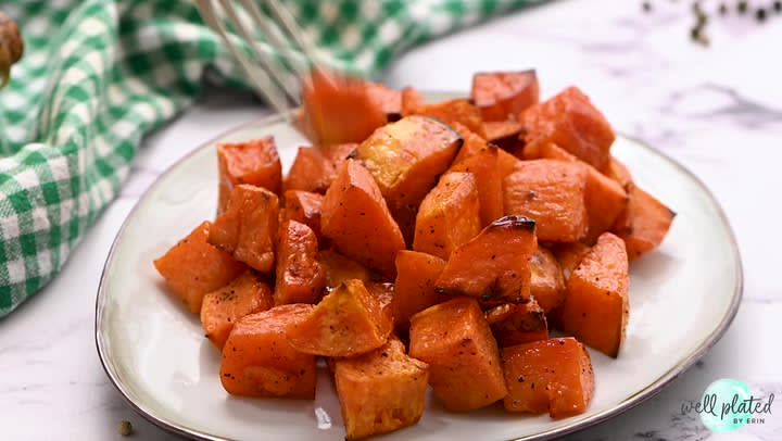 The BEST Roasted Sweet Potato Cubes – Beat The Budget