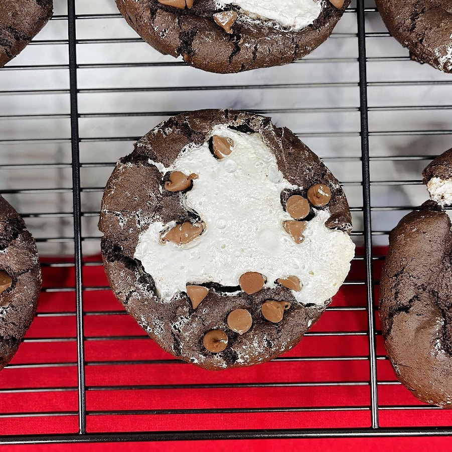 Chocolate Marshmallow Cookies (With Cake Mix!) - Dancing Through the Rain